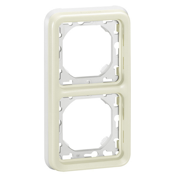 Рамка с суппортом Legrand Plexo IP55 на 2 поста, белая (вертикальный монтаж) 069696