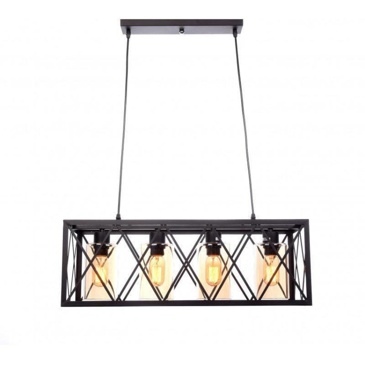 Подвесная люстра Lumina Deco Nortis LDP 11535-4 BK Подвесная люстра Lumina Deco Nortis LDP 11535-4 BK