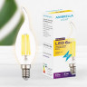 Лампа светодиодная филаментная Ambrella light E14 6W 3000K прозрачная 202214