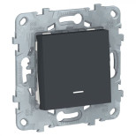 Кнопка Schneider Electric Unica New с подсветкой, антрацит