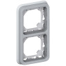Рамка с суппортом Legrand Plexo IP55 на 2 поста, серая (вертикальный монтаж) 069685