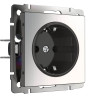 Розетка с заземлением Werkel глянцевый никель W1171002 4690389157950 Розетка с заземлением Werkel глянцевый никель W1171002 4690389157950