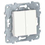 Выключатель двухклавишный Schneider Electric Unica New белый