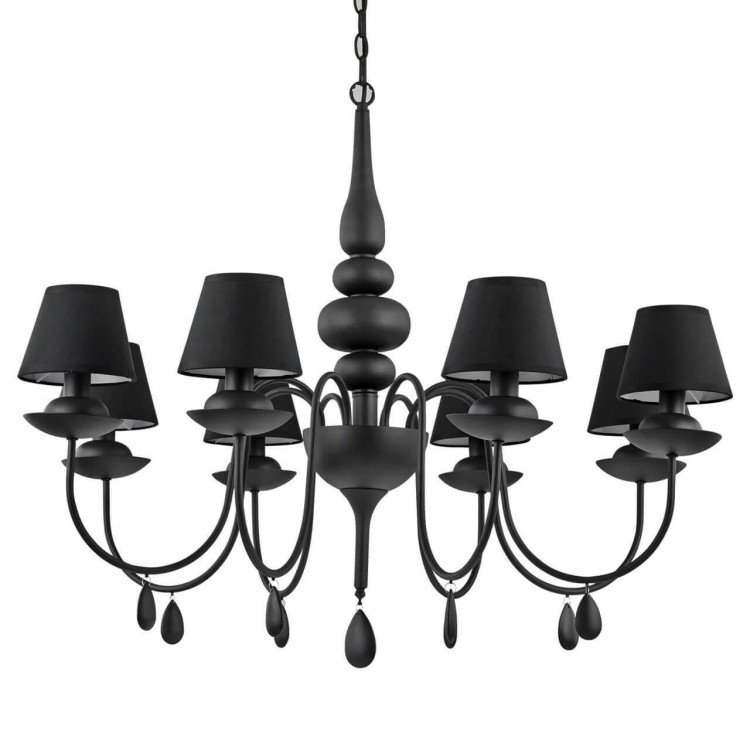 Подвесная люстра Ideal Lux Blanche SP8 Nero 111896 Подвесная люстра Ideal Lux Blanche SP8 Nero 111896