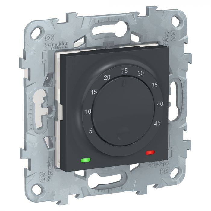 Терморегулятор Schneider Electric Unica New с дистанционным датчиком, антрацит