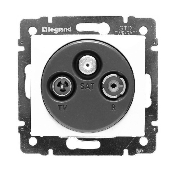 Розетка TV-FM-SAT Legrand Valena Classic проходная 14 дБ, белая 774437