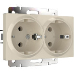 Розетка Werkel двойная с заземлением слоновая кость WL03-SKG-02-IP20 4690389073113