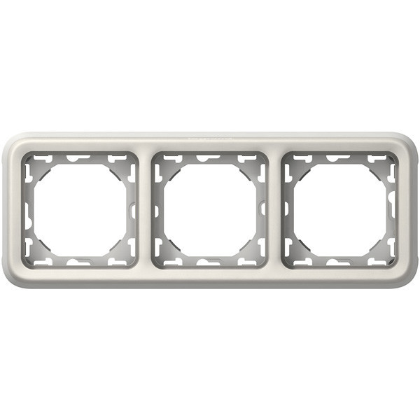 Рамка с суппортом Legrand Plexo IP55 на 3 поста, белая (горизонтальный монтаж) 069698