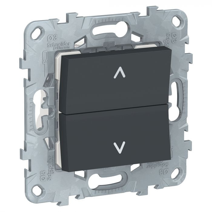 Выключатель двухклавишный для жалюзи Schneider Electric Unica New без фиксации, антрацит