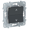 Выключатель двухклавишный для жалюзи Schneider Electric Unica New без фиксации, антрацит