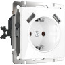 Розетка Werkel с заземлением, USBx2 белая WL01-SKGS-USBx2-IP20 4690389073199