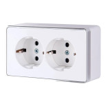 Розетка Werkel двойная с заземлением Gallant белая WL15-02-03 4690389102103