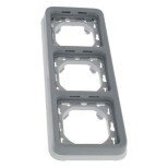 Рамка с суппортом Legrand Plexo IP55 на 3 поста, серая (горизонтальный монтаж) 069687