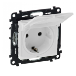 Розетка силовая Legrand Valena Life 2K+3 с крышкой, со шторками, белая 753030+754840