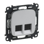 Розетка RJ-11+RJ-45 Legrand Valena Allure алюминий 753032+755427