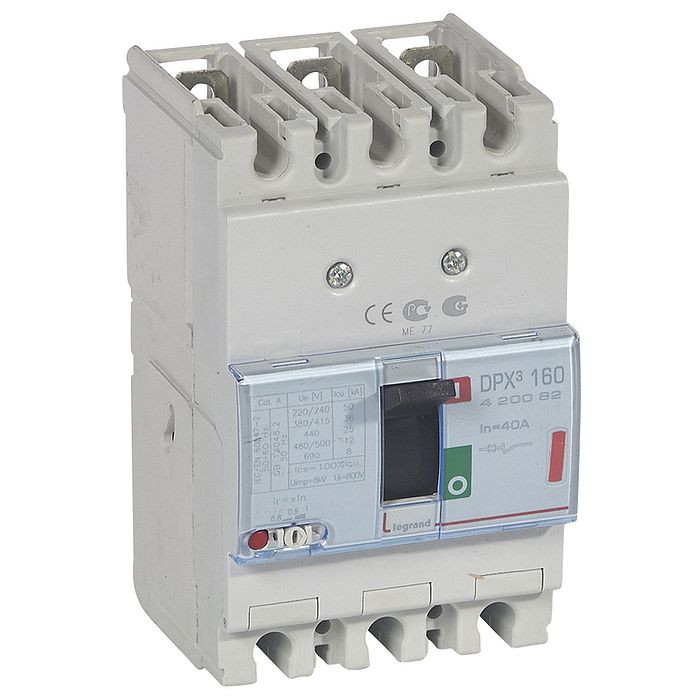 Силовой автомат Legrand DPX³ 160А, термомагнитный, 36кА, 3P, 40А, 420082