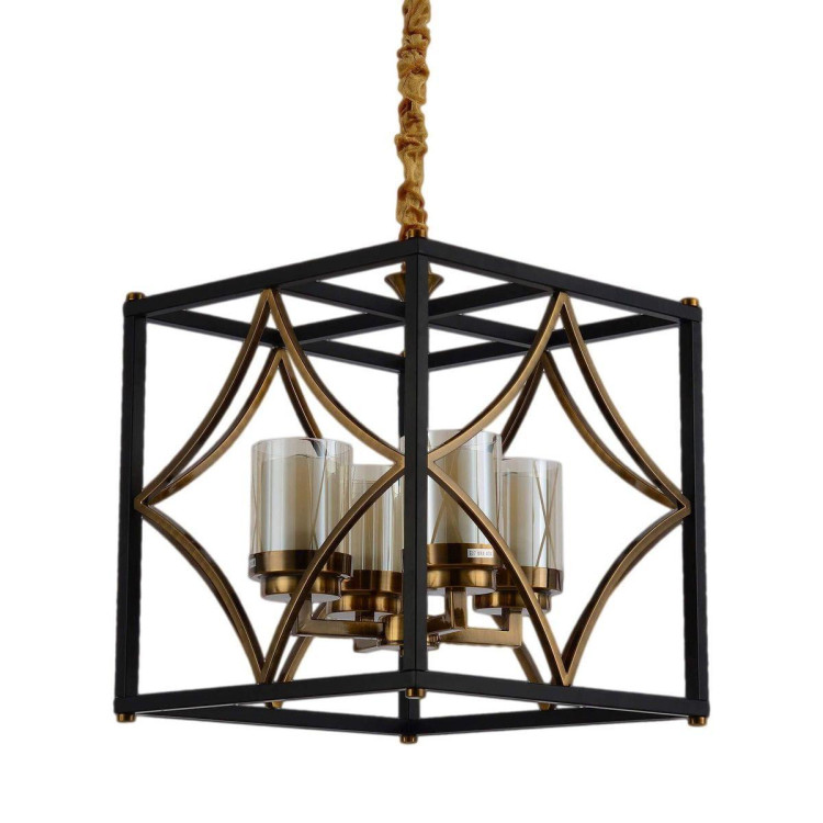 Подвесная люстра Lumina Deco Quadrato LDP 1223-4 BK+MD Подвесная люстра Lumina Deco Quadrato LDP 1223-4 BK+MD