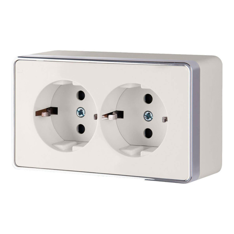 Розетка Werkel двойная с заземлением Gallant слоновая кость WL15-02-03 4690389102233