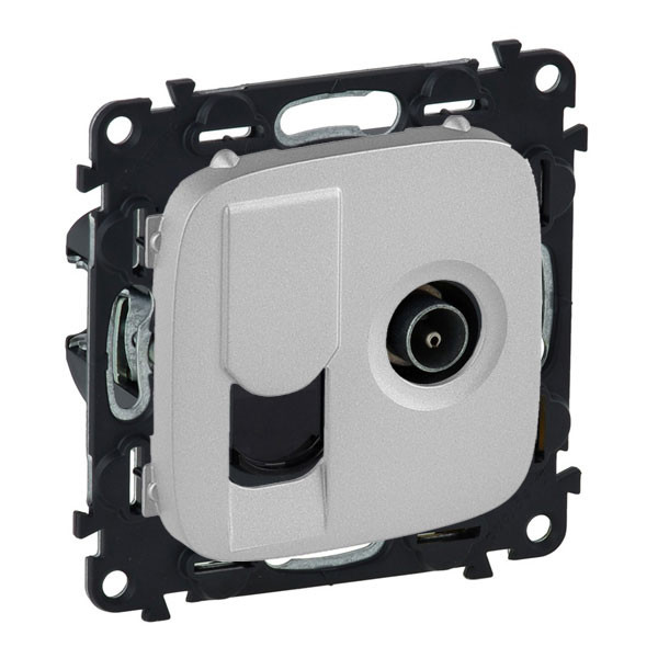 Розетка TV+RJ-45 Legrand Valena Allure алюминий 753055+754837