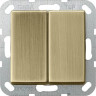 Выключатель кнопочный двухклавишный Gira System 55 10A 250V бронза 0125603