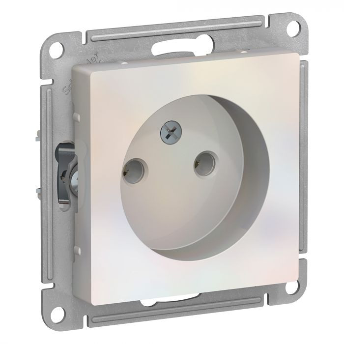 Розетка силовая Schneider Electric Atlas Design без заземления, жемчуг