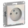Розетка силовая Schneider Electric Atlas Design без заземления, жемчуг