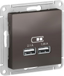 Зарядное устройство USB Schneider Electric Atlas Design мокко