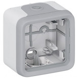 Рамка с суппортом Legrand Plexo IP55 накладной монтаж, на 1 пост, серая 069651
