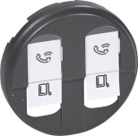 Лицевая панель Legrand Celiane для двойных розеток RJ-45, графит 067952