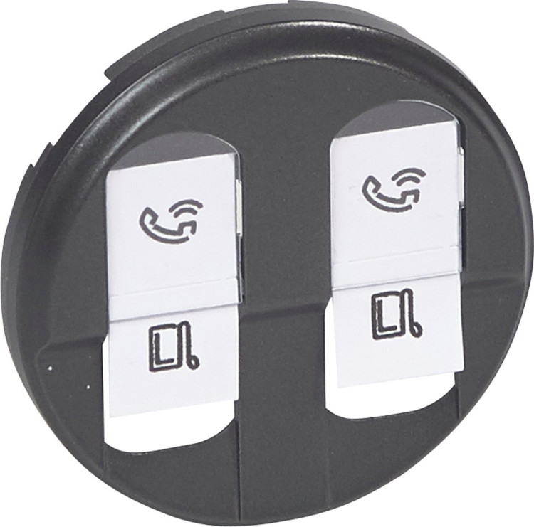 Лицевая панель Legrand Celiane для двойных розеток RJ-45, графит 067952
