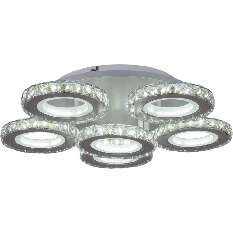 Потолочная светодиодная люстра Reluce 03900-0.3-5+1A WH+CR (RGB) Потолочная светодиодная люстра Reluce 03900-0.3-5+1A WH+CR (RGB)