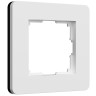 Рамка из поликарбоната на 1 пост Split белый/черный, soft-touch W0013068