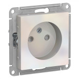 Розетка силовая Schneider Electric Atlas Design со шторками, без заземления, жемчуг