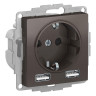 Розетка силовая+USB Schneider Electric Atlas Design мокко