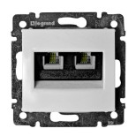 Розетка телефонная Legrand Valena Classic RJ-11, 4 контакта, 2 выхода, белая 774439
