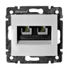 Розетка телефонная Legrand Valena Classic RJ-11, 4 контакта, 2 выхода, белая 774439