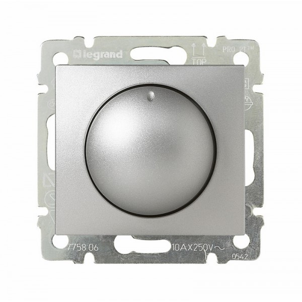Светорегулятор Legrand Valena Classic поворотный, 40-400 Вт, алюминий 770261