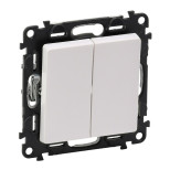 Переключатель двухклавишный Legrand Valena Life белый 752408