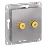 Аудиорозетка Schneider Electric Atlas Design двухместная, алюминий