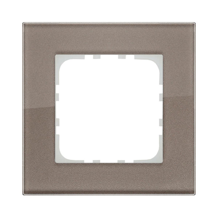 Рамка LK Studio 1-постовая, натуральное стекло (серо-коричневый) LK80 844119-1