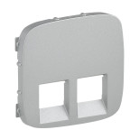 Лицевая панель Legrand Valena Allure для двойных розеток RJ-45 и RJ-11, алюминий 755427