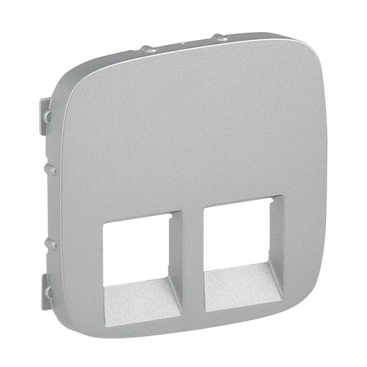 Лицевая панель Legrand Valena Allure для двойных розеток RJ-45 и RJ-11, алюминий 755427