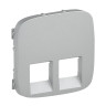 Лицевая панель Legrand Valena Allure для двойных розеток RJ-45 и RJ-11, алюминий 755427