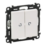 Переключатель двухклавишный Legrand Valena Life с подсветкой, белый 752409