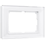 Рамка Werkel Favorit для двойной розетки белый стекло WL01-Frame-01-DBL 4690389073120