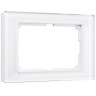 Рамка Werkel Favorit для двойной розетки белый стекло WL01-Frame-01-DBL 4690389073120