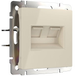 Розетка Werkel двойная Ethernet RJ-45 слоновая кость WL03-RJ45+RJ45 -ivory 4690389073533