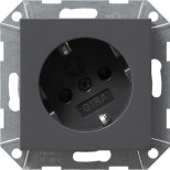 Розетка Gira System 55 Schuko с/з со шторками 16A 250V безвинтовой зажим антрацит 041828
