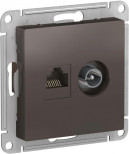 Розетка TV+RJ-45 Schneider Electric Atlas Design мокко