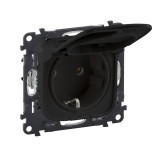 Розетка силовая Legrand Valena Allure 2K+3 с крышкой, антрацит 753021+754848